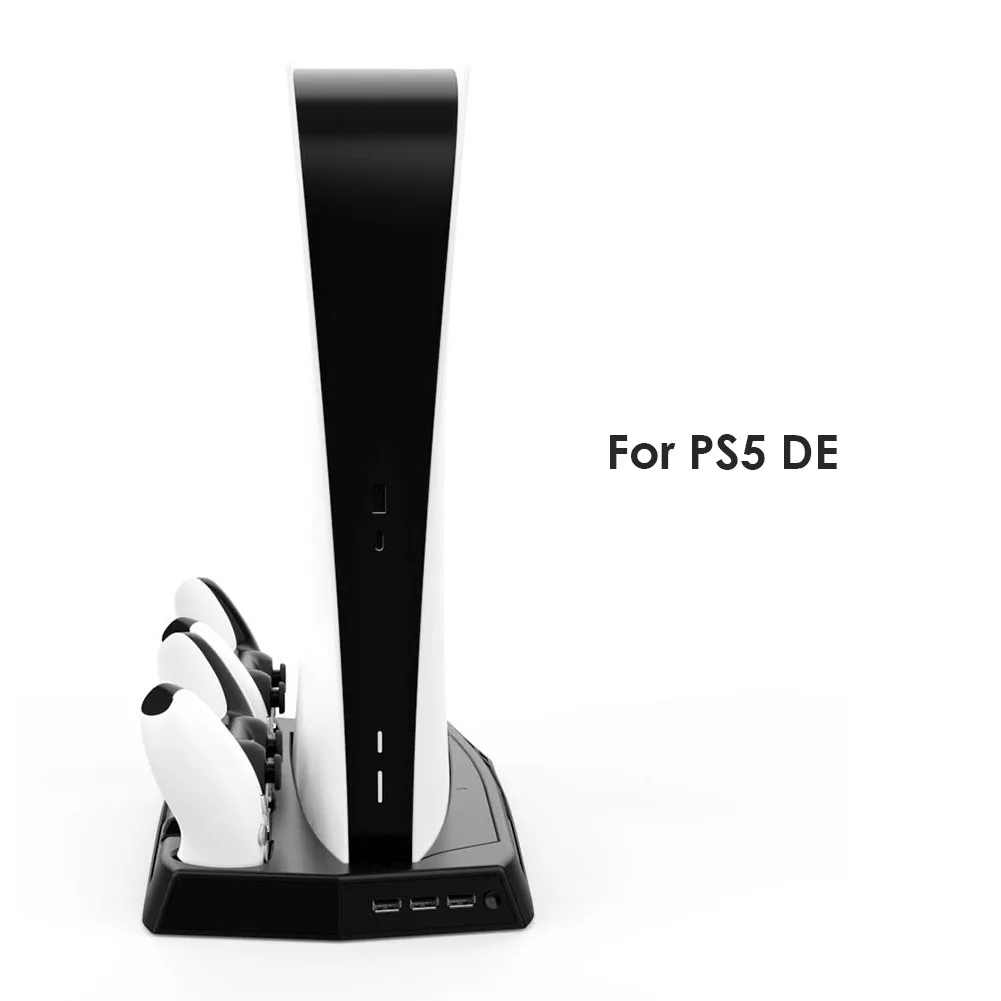 

Вертикальная подставка для PS5 с охлаждающим вентилятором для двух контроллеров, зарядная консоль, зарядная станция, вентилятор для SONY PS 5