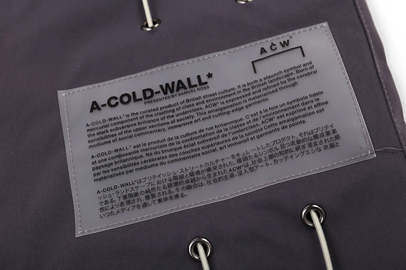 A-COLD-WALL темно-серые спортивные брюки Модные мужские и женские ACW функциональные тактические мульти-комбинезоны с карманами A-COLD-WALL брюки на шнурке