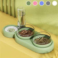 3 in1 pet dogs cats double bowls food water feeder container dispenser drinking pet products bowl for cat bowls and drinkers