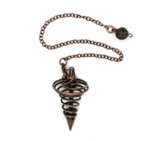 trendy beads copper plated twist spring circular cone pendant link chain jewelry