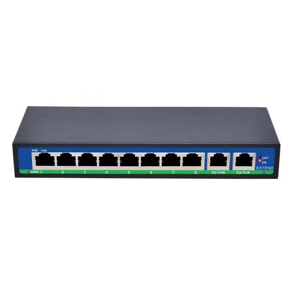 9 портов 8 PoE инжектор 10/100 Мбит/с IEEE 802.3af/at Ethernet коммутатор без адаптера