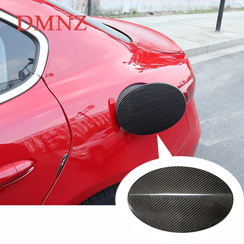 

Carbon fiber pattern Car protective shell Decorative patch For Alfa Romeo Giulia Fuel tank cap modification exterior accessories