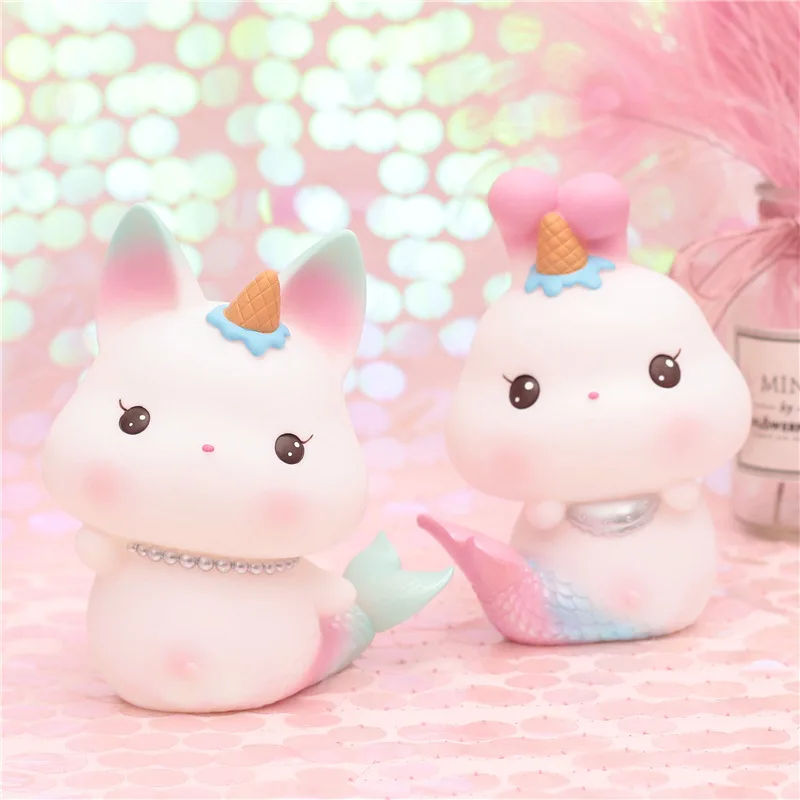 Копилка в виде русалки с градиентом милая животного для рабочего стола спальни