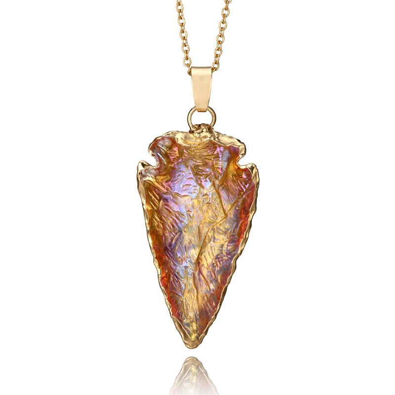 Натуральный Радужный Кварцевый Камень Неправильной Формы подвеска в виде скалы