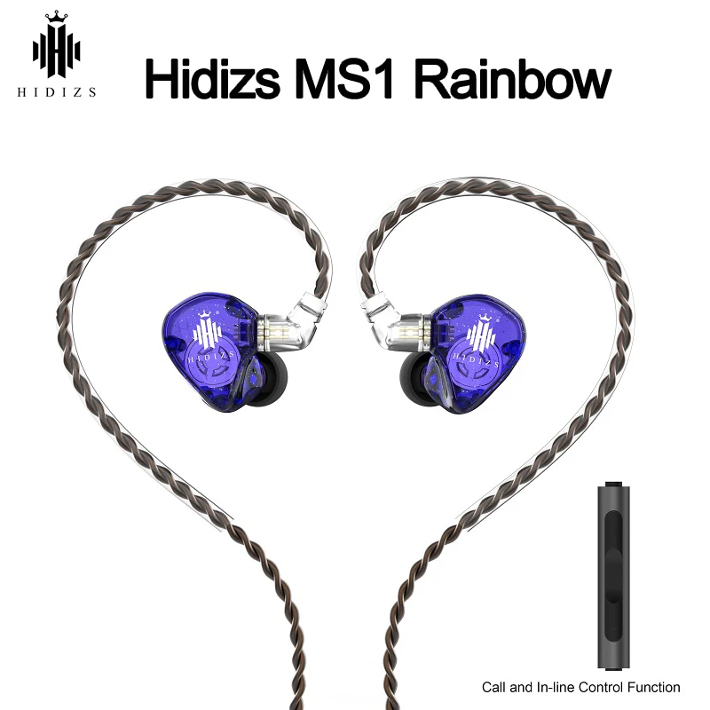 

Hidizs MS1 Rainbow Earphones In Ear IEM Monitor HiFi Wired Line Type 3.5mm Detachable Dynamic For Mobile Phone&Sport&Video Gam