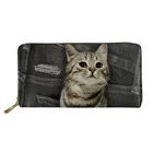 Женский Длинный кошелек из искусственной кожи с милым джинсовым принтом кошкикотенка, женские кошельки, Женский кошелек на молнии, держатель для карт, женские кошельки