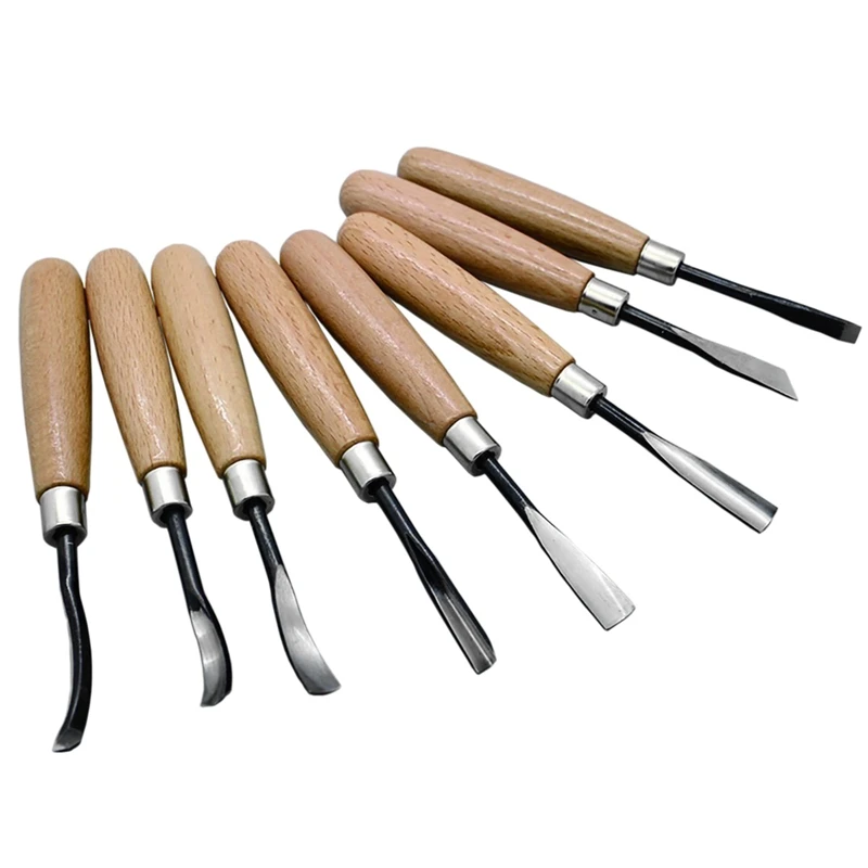 

8 Pcs Wood Sculpture Carving Chisel Tool Set DIY Art Craft Woodworking Sculptural Gouges Hand Wood Carving Chisel Tools