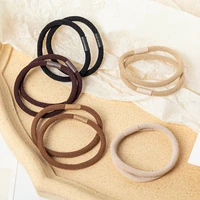 50pcs 5mm twilled elastic hair bands skin tube connected hair ties for girls elasticity ponytail holders hair scrunches