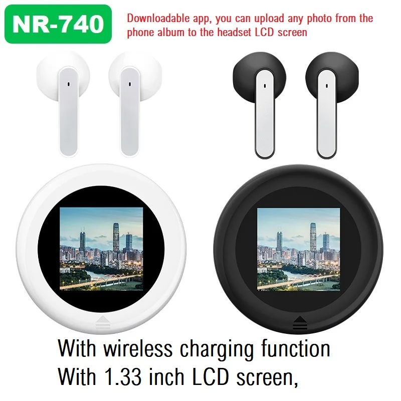 

NR-550 Upload private photos Wireless Charging LED Power Display TWS Bluetooth 5.1 Earphones Wireless Headphone Earbuds Headsets