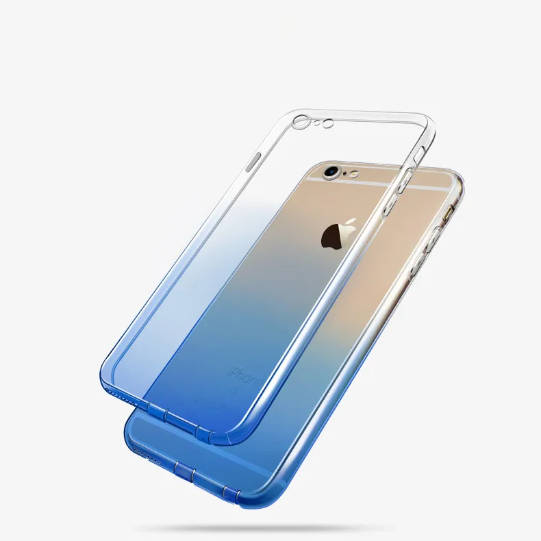 Роскошный градиентный цветной прозрачный чехол для телефона iPhone 8 6 6S 7 Plus тонкий