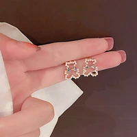 s925 sterling silver pearl bear earrings for women fashion cute small chic stud earrings ladies aesthetic girls gifts jewelry