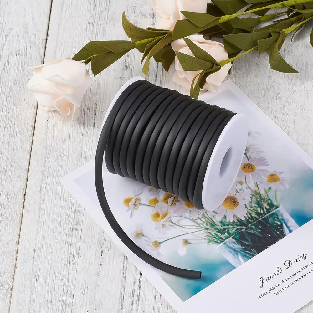 5 мм круглый полое силиконизированное Cord Jewelry findings для изготовления ювелирных изделий 10 м/рулон белый/черный/синий/красный/розовый/зеленый/оранжевый Цвета