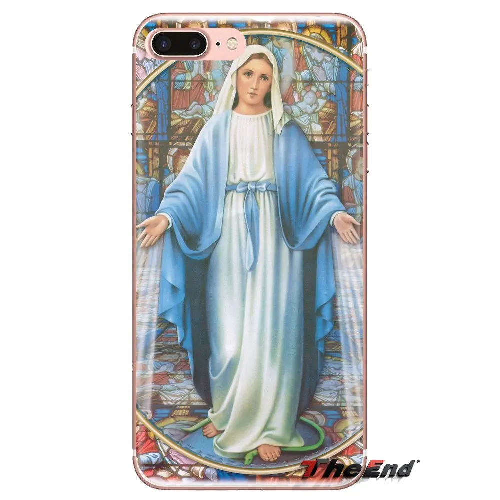 Для iPod Touch Apple iPhone 4 4s 5 5S SE 5C 6 6S 7 8 X XR XS Plus MAX TPU прозрачный чехол из кожи Blessed Virgin Mary с