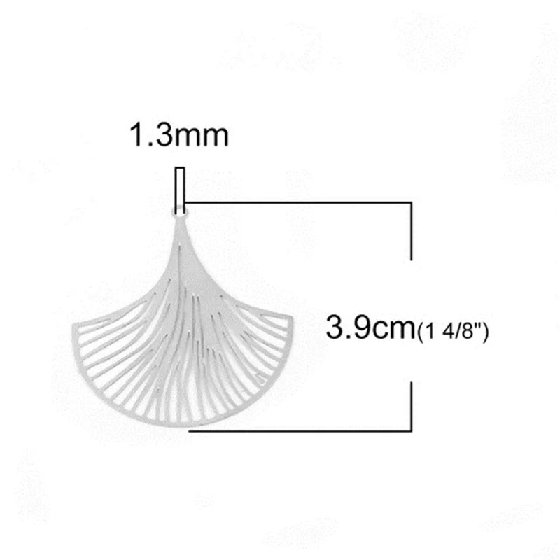 DoreenBeads модные железные сплавные соединители для люстры Gingko Leaf серебристого цвета