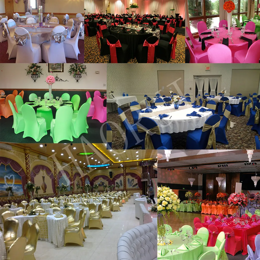 HAORUI White Wedding Party Chair Cover Spandex Stretch For Hotel Banquet Home 20PCS Meeting Covers Wholesale | Дом и сад