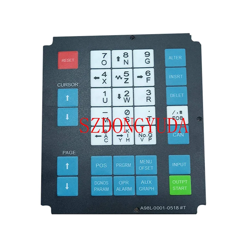 Panel de operador de máquina 1 X Fanuc OT A98L-0001-0518 # T A98L-0001-0518 # M 02, interruptor de teclado de membrana de pantalla táctil