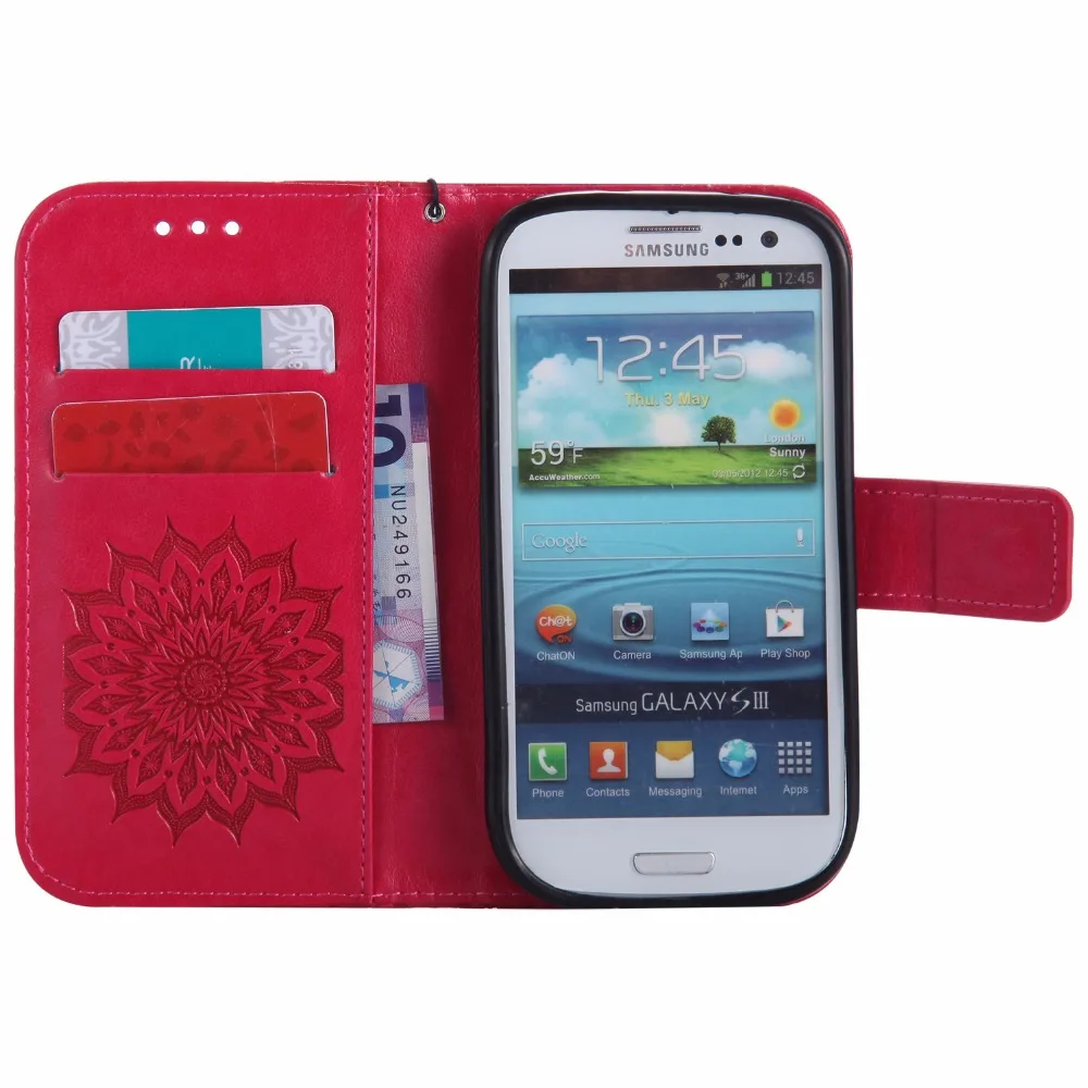 Роскошный чехол для Samsung Galaxy S3 кожаный книжка с бумажником I9300 Neo i9301 Duos i9300i