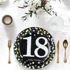 18 лет, тарелка с шарами на день рождения, одноразовая посуда сделай сам, украшение для годовщины и дня рождения взрослых