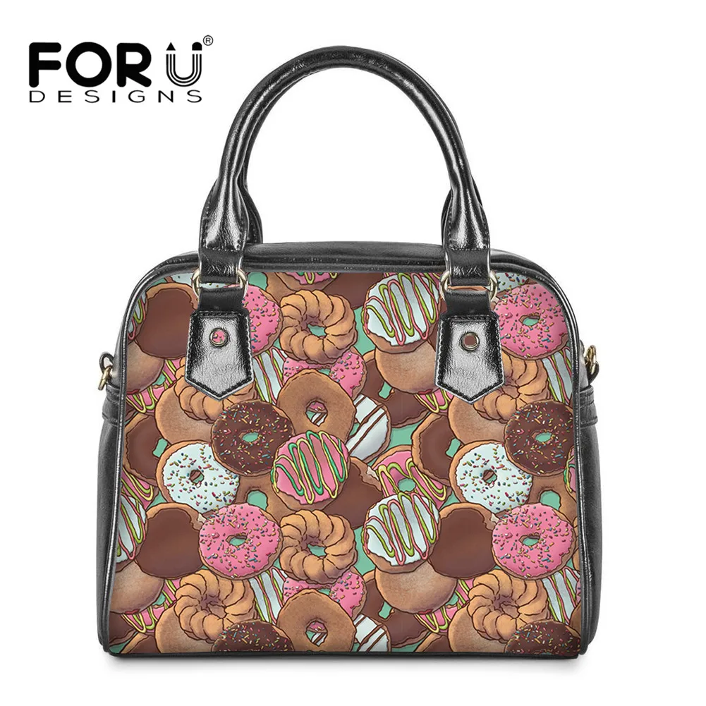 

Женская сумка-тоут из ПУ кожи, с принтом в виде пончика