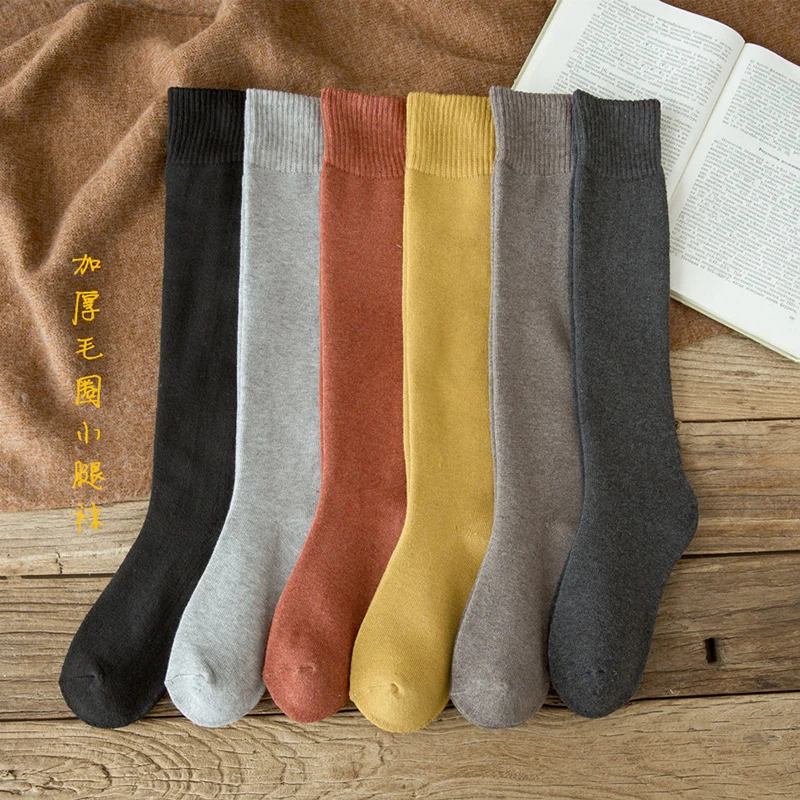 

2021 new product women terry calf winter thickening warm stockings ladies black pile stockings store manager recommended