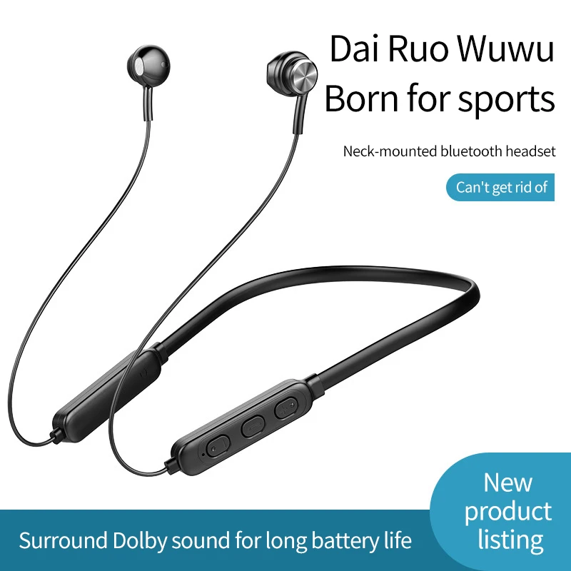 

Bluetooth-compatible 5.0 Earphones Wireless Sports Headphones Stereo Subwoofer Hanging Neck-mounted Magnetic Waterproof Headset