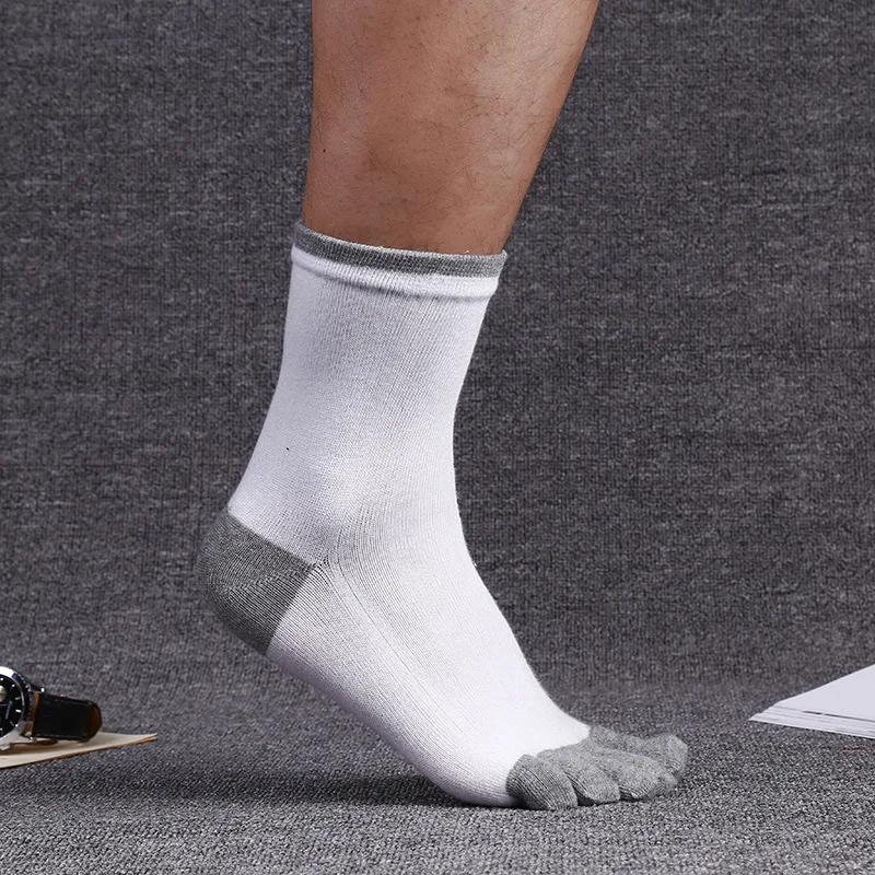 Качественная мужская осень зима хлопковые Дышащие носки с пальцами поглощения