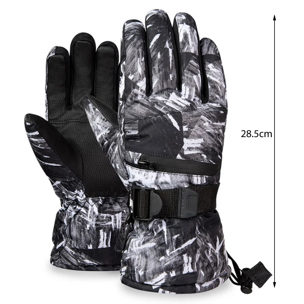 

1 Pair Thermal Ski Glove Men Women Winter Windproof Snowboard Snow Gloves 3 Fingers Touch Screen for Skiing Riding