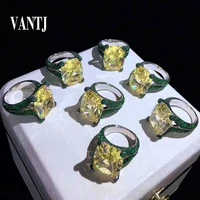 vantj luxury moissanite rings sterling 925 silver created gemstone for women lady party wedding jewelry gift