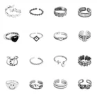 QMCOCO 925 Серебряные модные круглые бусины широкое кольцо для женщин креативные ручной работы в форме сердца Simle Face панк хип-хоп вечерние ринка ювелирные изделия подарок