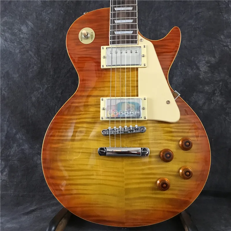 

High-quality smoky color electric guitar, top maple flame. Good sound quality. new style.