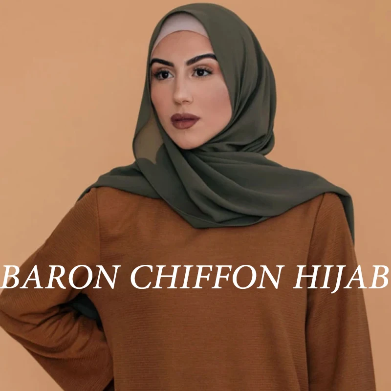 Шифоновый хиджаб в мусульманском стиле мягкий длинный шарф палантин из