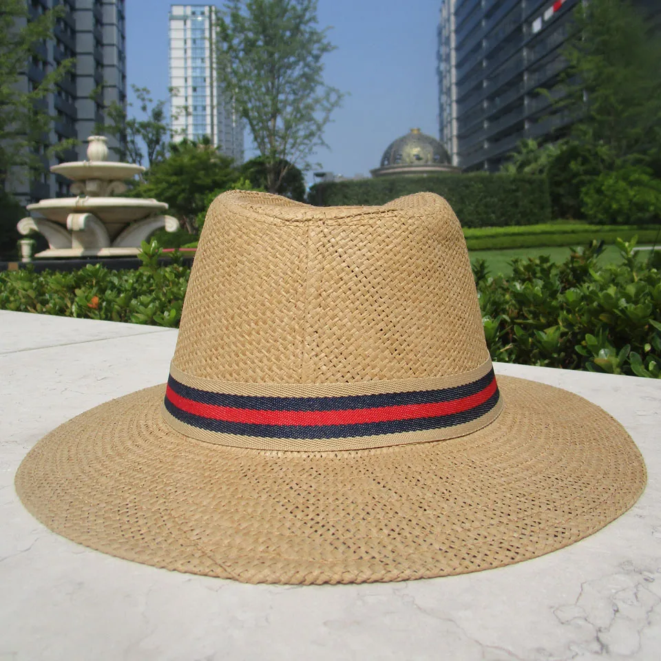 Женская соломенная шляпа с большими полями модная Повседневная Панама для