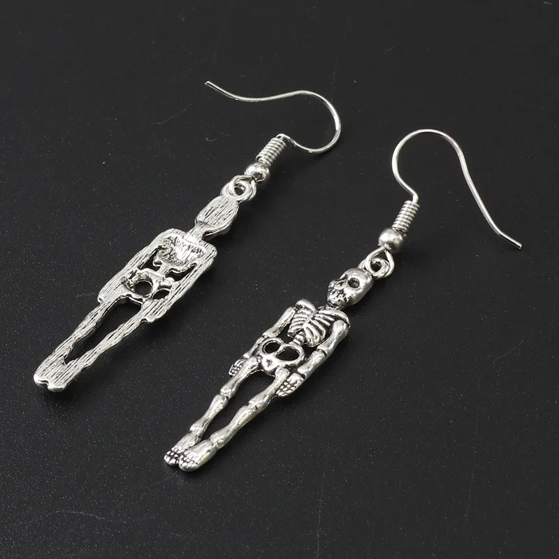 

Retro Skull Pendant Earrings Irregular Human Skeleton Geometry Earrings Fashion Hollow Jewelry