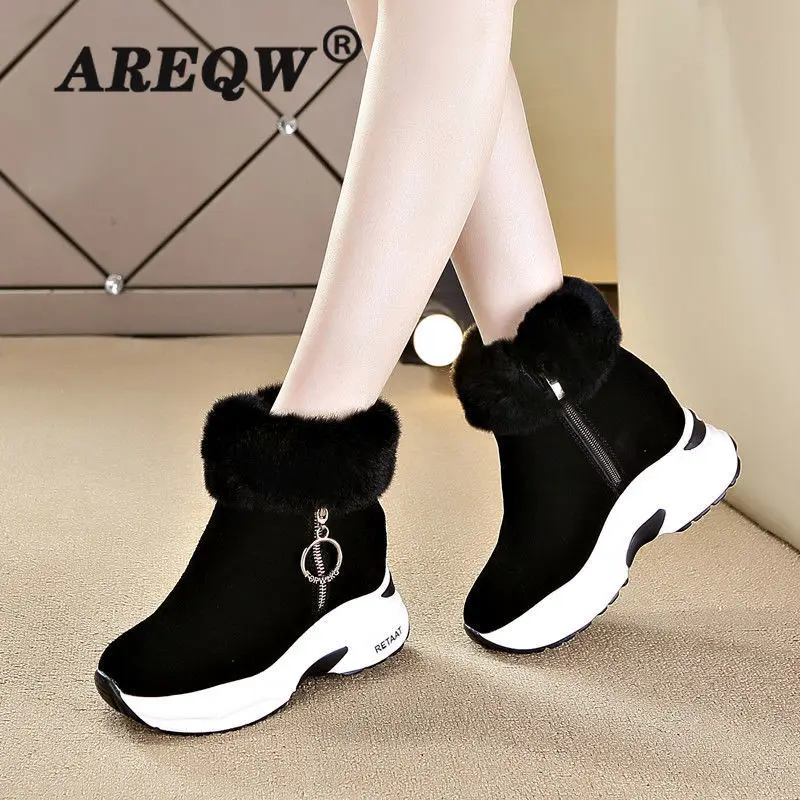 

Winter Women's Snow Boots Women Warm Thick Plush Snow Boots Waterproof Female Wedge Suede Boots Non-Slip Lady Shoes