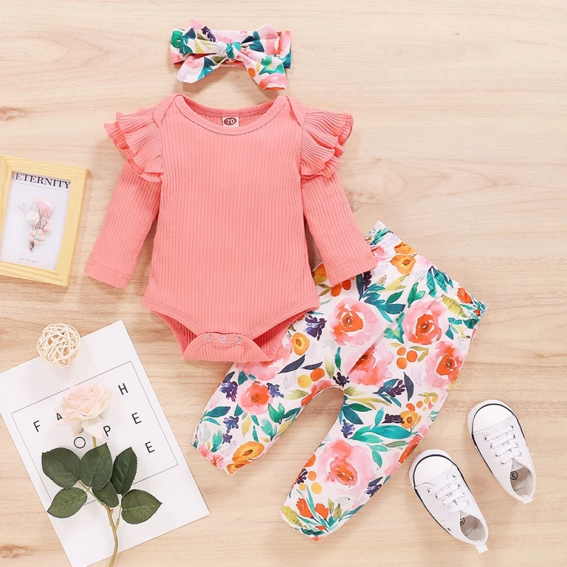 

3Pcs Baby Girl Clothes Set Newborn Kids Clothing Childern Clothes Toddler Girl Clothes Bebe Girl Outfits Infant Newborn Clothes