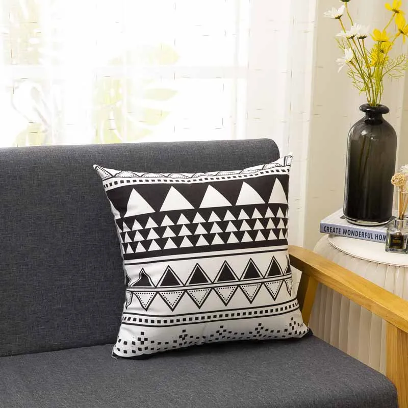 

Simple Geometric Digital Print Plush Pillowcase Car Sofa Seat Cushion Cover Living Room Bed Decorative Pillowcase