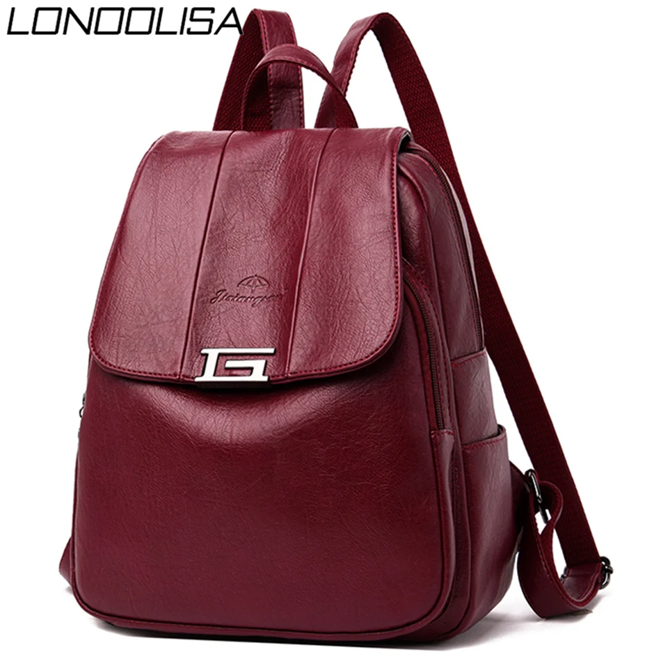 Женский дорожный рюкзак из мягкой кожи качественный школьный ранец для