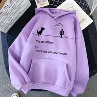 dinosaur letter print hoodies women hooded oversize pullovers harajuku warm kawaii female hiphop streetwear sweatshirts