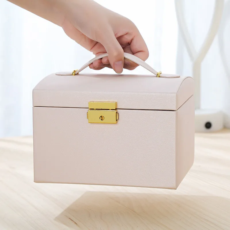 Key Stud Jewelry Organizer Portable Necklace Earrings Rings Jewelry Box Packaging PU Leather Storage Makeup Organizador Boxes
