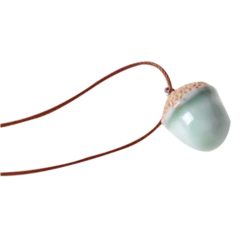 Женское керамическое ожерелье с подвеской в виде конуса сосны ювелирное изделие