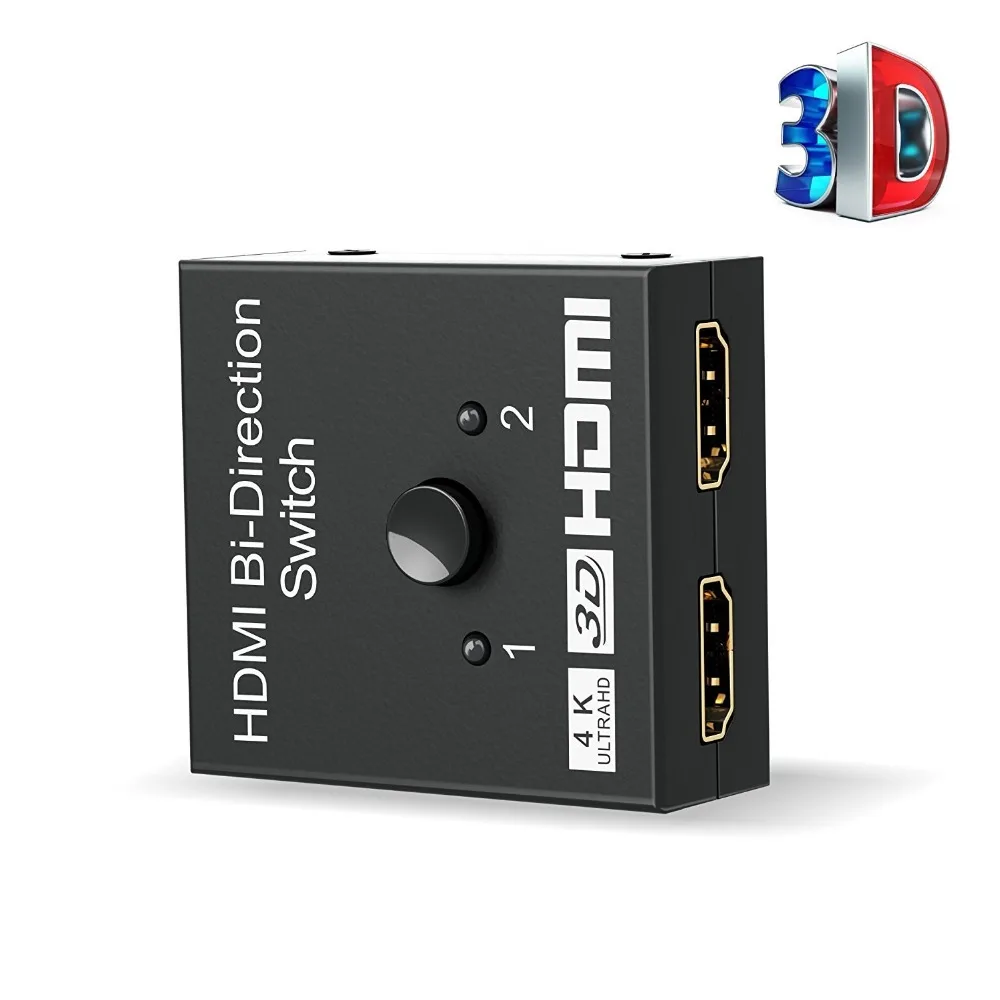 AMKLE HDMI Сплиттер 4K HDMI адаптер 1in-2out или 2in-1out двунаправленный коммутатор для DVD Mac ноутбука ТВ монитор и т. д
