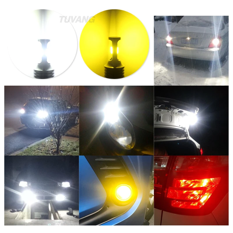 2 шт. Автомобильные светодиодные лампы T20 7443 W21/5W для указателей