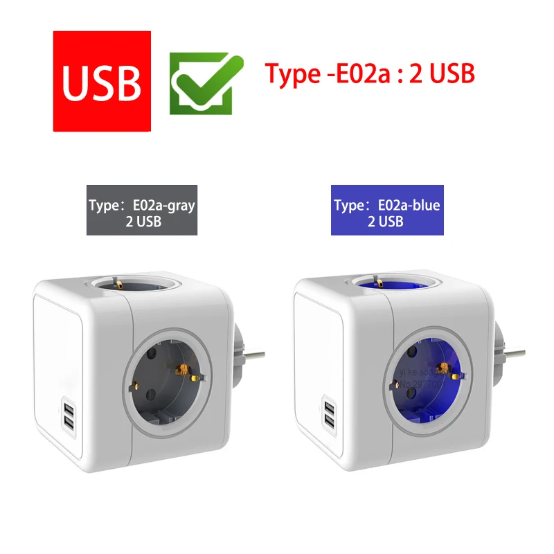 Sopend Power Strip cube Eu Plug вор с 5V 2.1A Usb 4 выходным удлинительным адаптером несколько