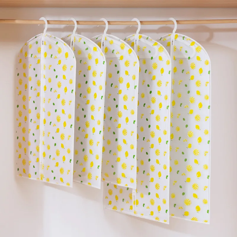 

6pcs/lot PEVA Dust Cover Waterproof Printed Clothing Cover Cartoon Clothes Storage Bag Household Thickened Clothing Dust Bag