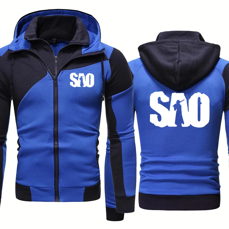 

High Quality Spring Autumn Men's Hoodie SAO Sword Art Online Printing Casual Stitching Sport Jacket Pure cotton Men TOP