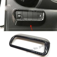 for hyundai kona encino 2018 2019 abs carbon fiber car headlamps adjustment switch decoration cover trim car styling 1pcs
