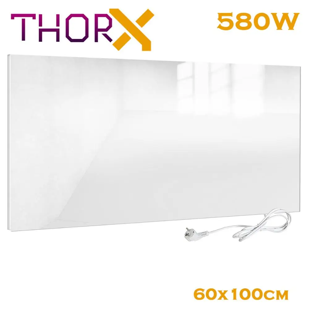ThorX A580 W инфракрасный обогреватель панель 580 ватт 60x100 см белое стекло углеродный