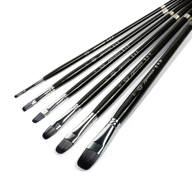 

G2AA 6Pcs Brushes Set for Art Painting Oil Watercolor Drawing Craft DIY Kid Artist