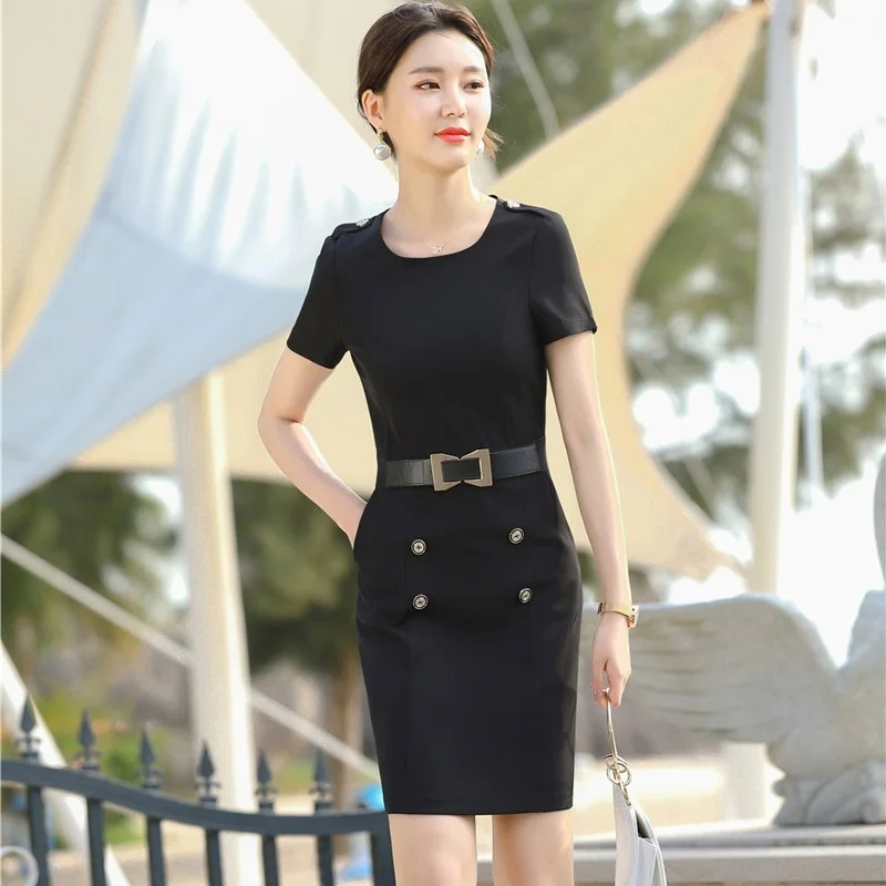 Женские офисные платья с коротким рукавом вечерние OL style новинка 2020 | Женская
