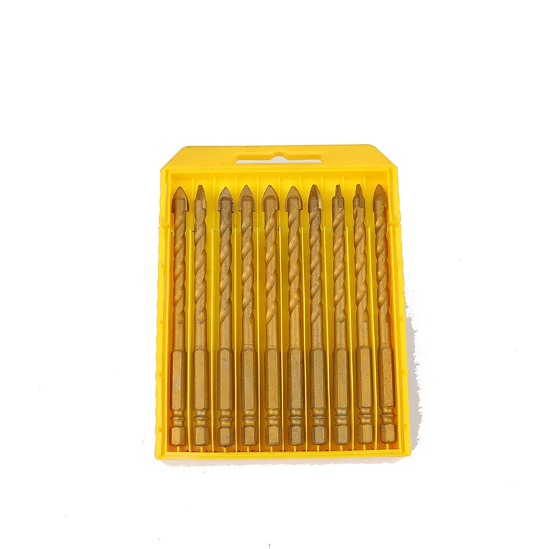 Ceramic Tile Marble Alloy Triangle Point Drill Bit Hole Opener In-Line Extra Long Hexagonal Shank Twist Thread Drill Bit